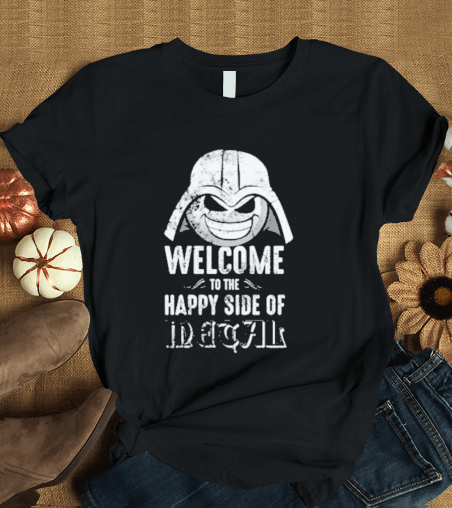 Welcome To The Happy Side Of Metal Darth Smiley T-Shirt