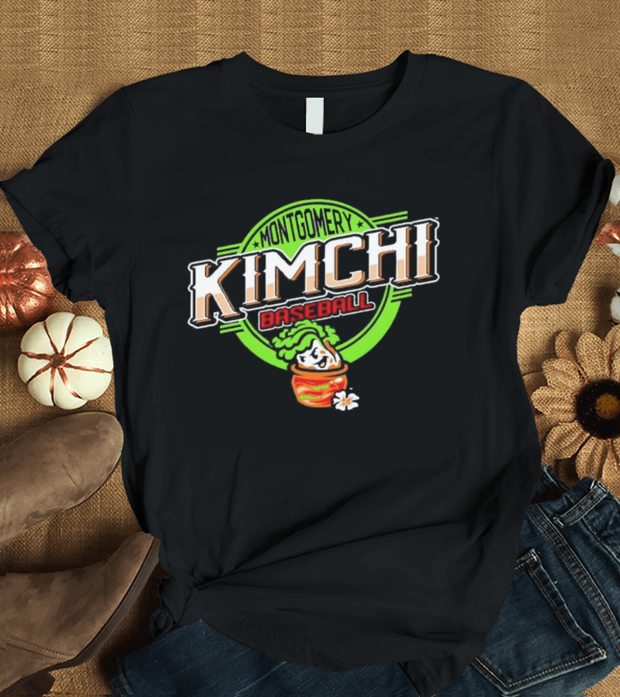 Montgomery Kimchi Baseball Korean Pickle Bowl Green Circle T-Shirt