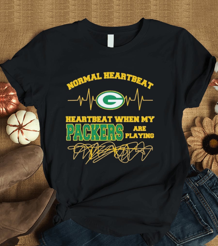 Normal Heartbeat Green Bay Packers Playing Fan Pulse T-Shirt