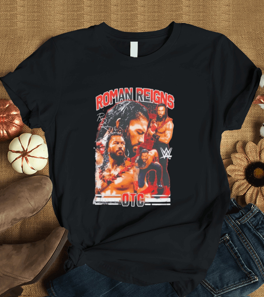 Roman Reigns WWE OTC Collage Wrestling Superstar WWE T-Shirt