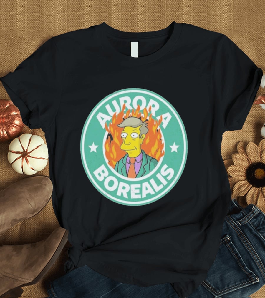 Aurora Borealis Skinnerbucks Green Circle Fire T-Shirt