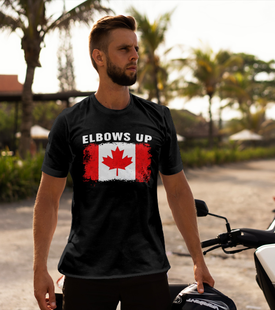 Elbows Up Canada Flag Maple Leaf T-Shirt