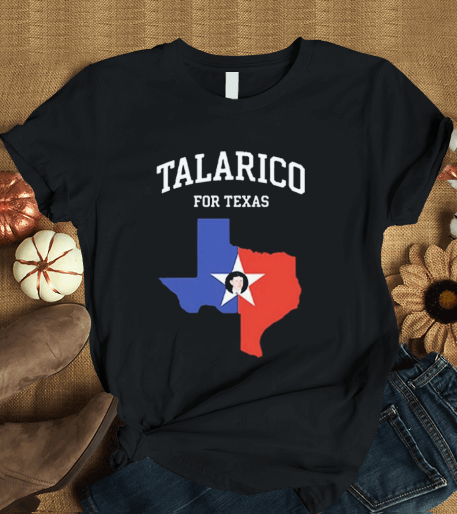 Talarico For Texas State Map Red White Blue Star T-Shirt