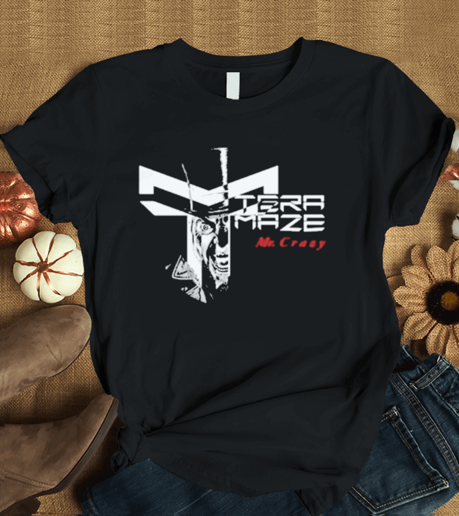 Tera Maze Mr. Crazy White Abstract T-Shirt