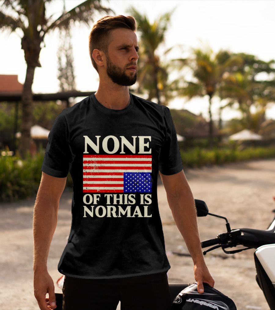 None Of This Is Normal US Flag Design For Sale Ships Free T-Shirt