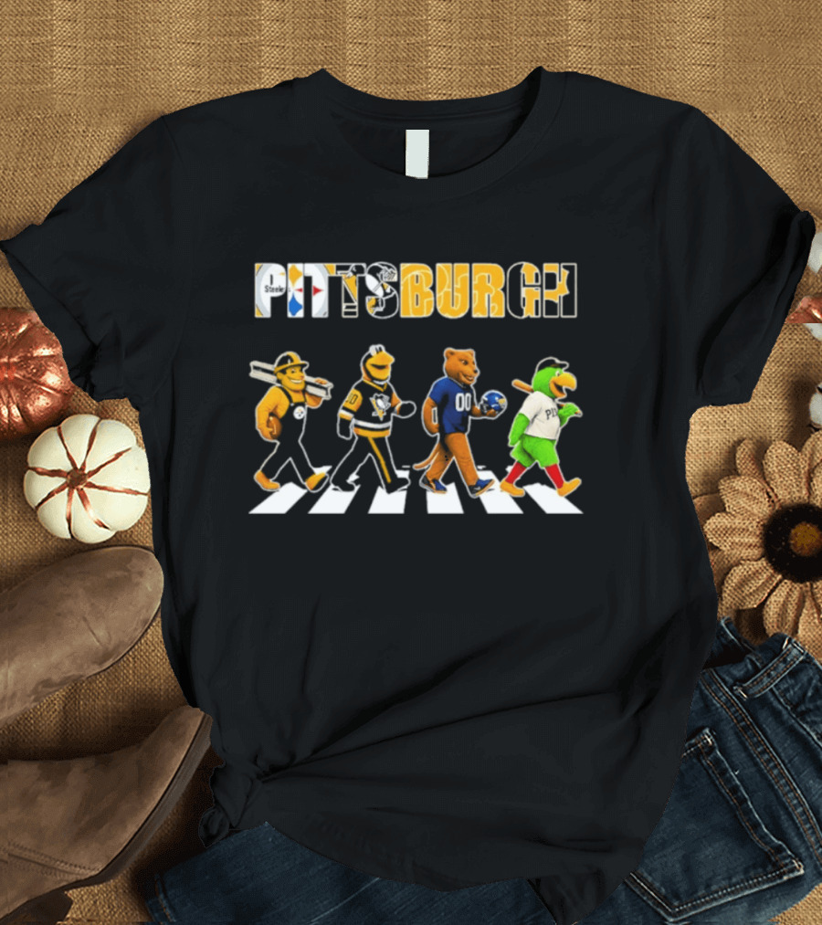 Pittsburgh Sports Teams Abbey Road Crossing Animals T-Shirt