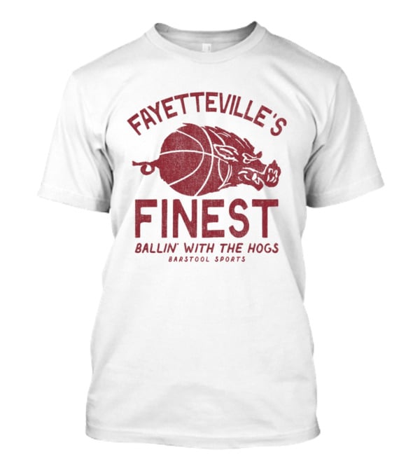 Fayetteville's Finest Ballin With The Hogs Barstool Sports Basketball Hog T-Shirt