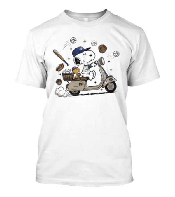 Toronto Blue Jays Snoopy Woodstock Scooter Adventure Baseball T-Shirt