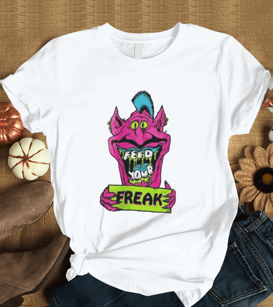 Feed Your Freak Monster Old School Psychedelic Punk T-Shirt