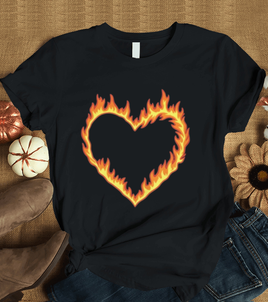 High Potential Morgan Croft Fire Heart Flame T-Shirt