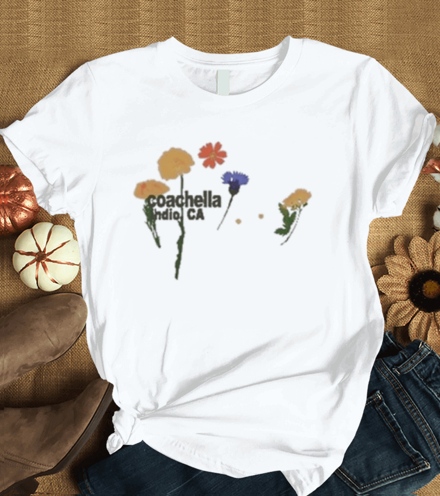 Coachella Indio Ca Pressed Flowers 2026 Lineup Blossoms T-Shirt