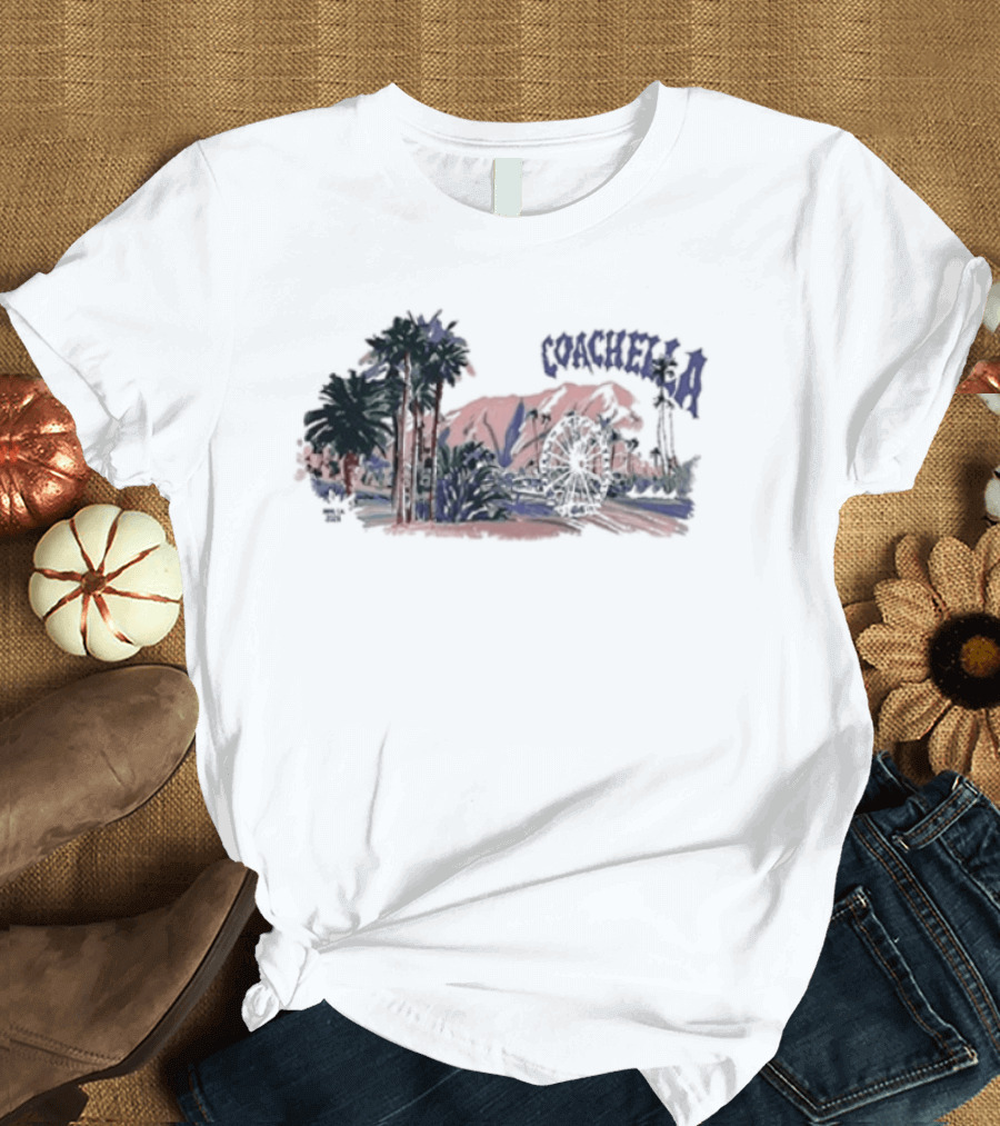 Coachella 2026 Pastel Desert Lineup T-Shirt