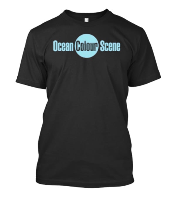 Ocean Colour Scene Band Name Text In Light Blue Circle T-Shirt
