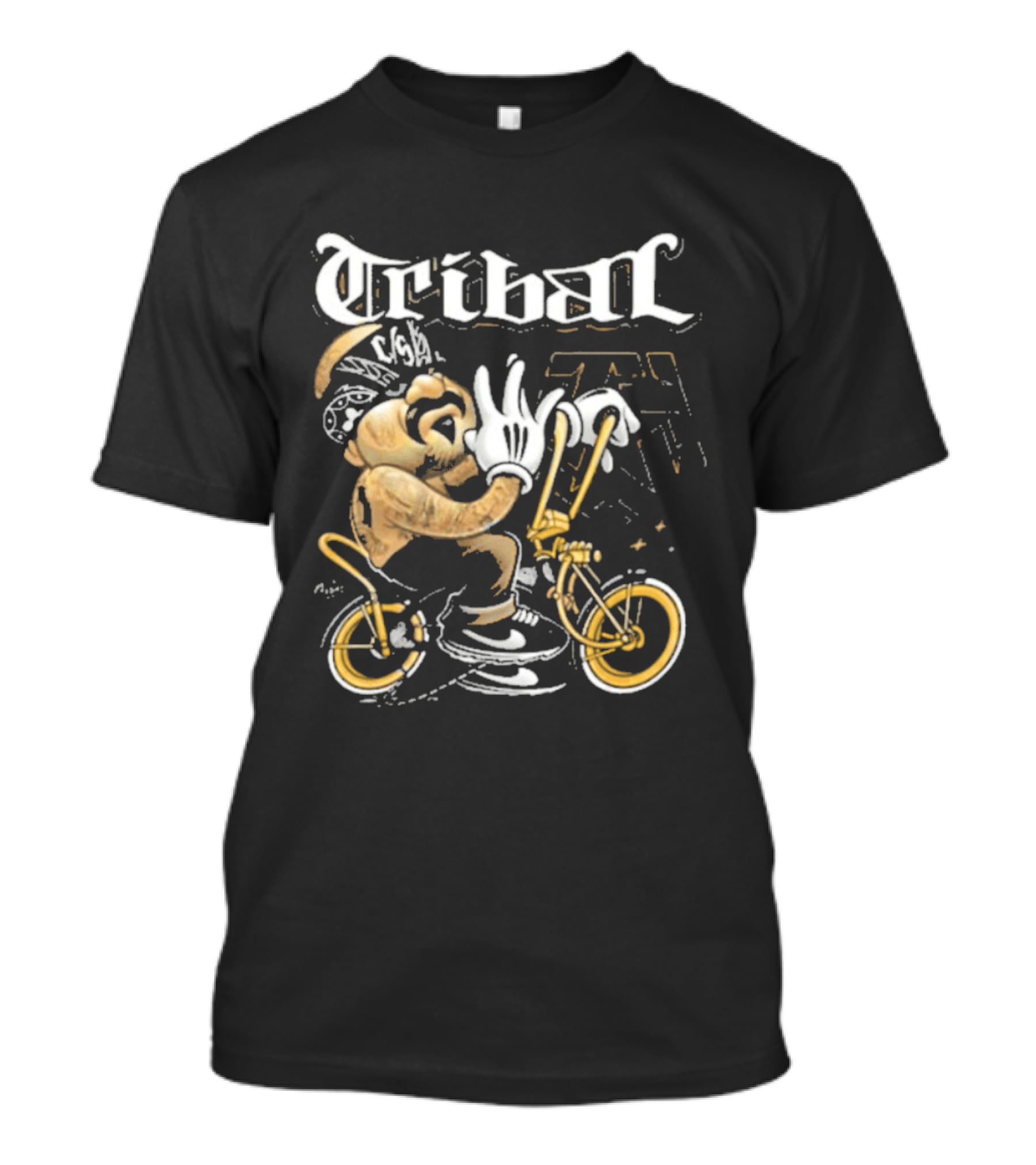 Tribal Origi Bike Character Riding Streetwear T-Shirt