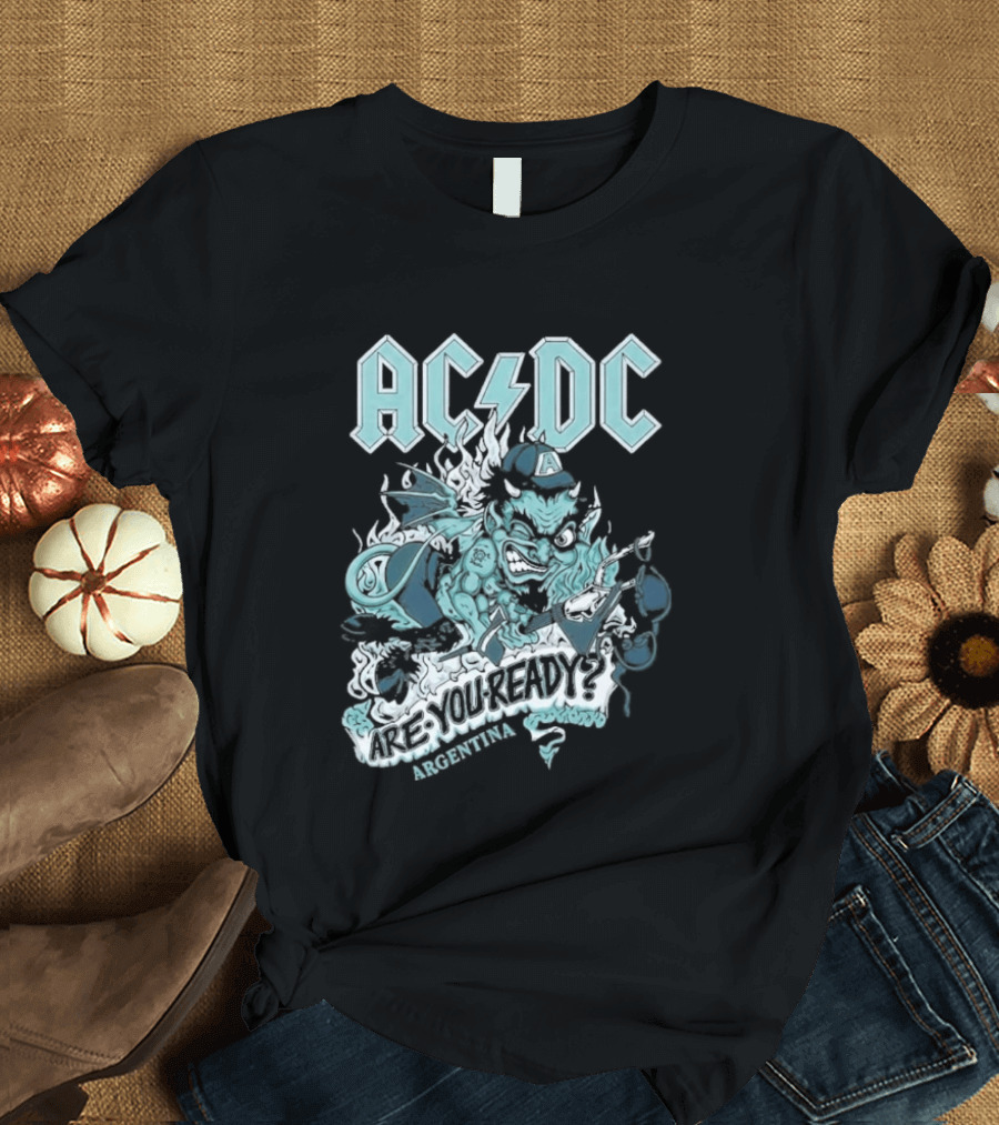 AC DC Are You Ready PWR Up World Tour 2026 Estadio River Plate Buenos Aires Argentina March T-Shirt
