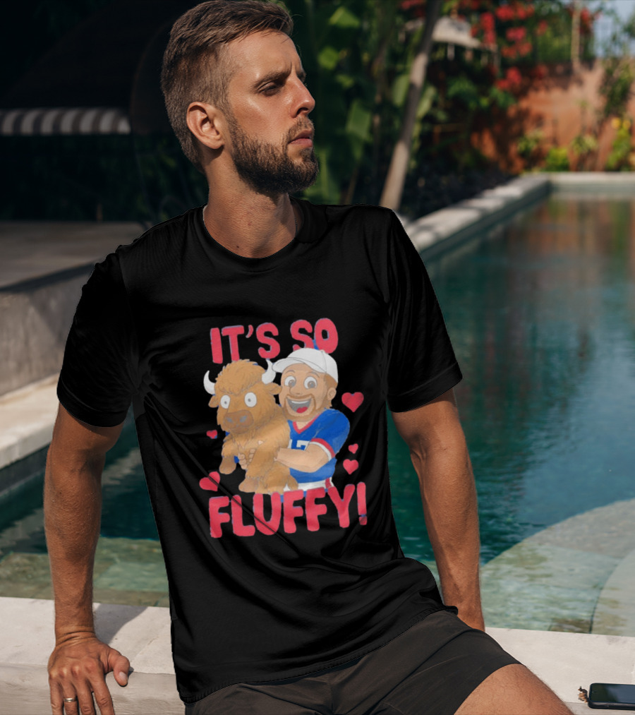 It's So Fluffy Josh Allen Buffalo Bills Cartoon Hearts T-Shirt
