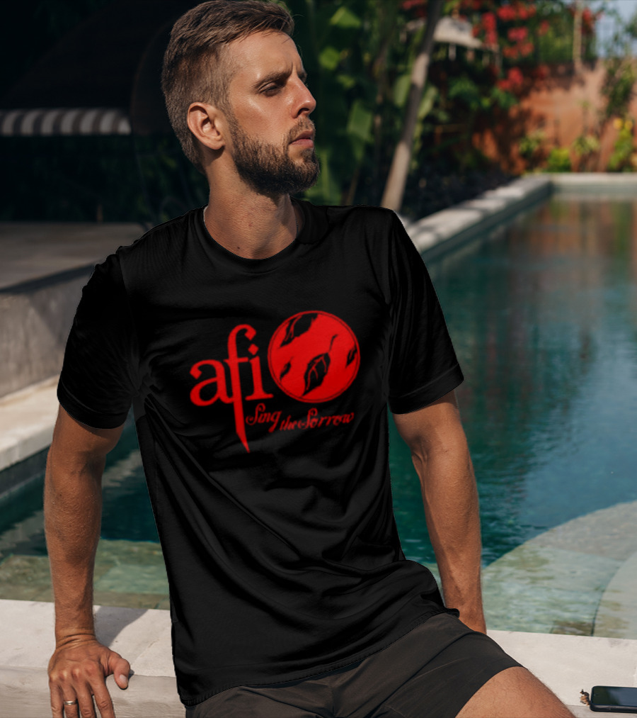 AFI Sing The Sorrow Red Logo And Globe T-Shirt