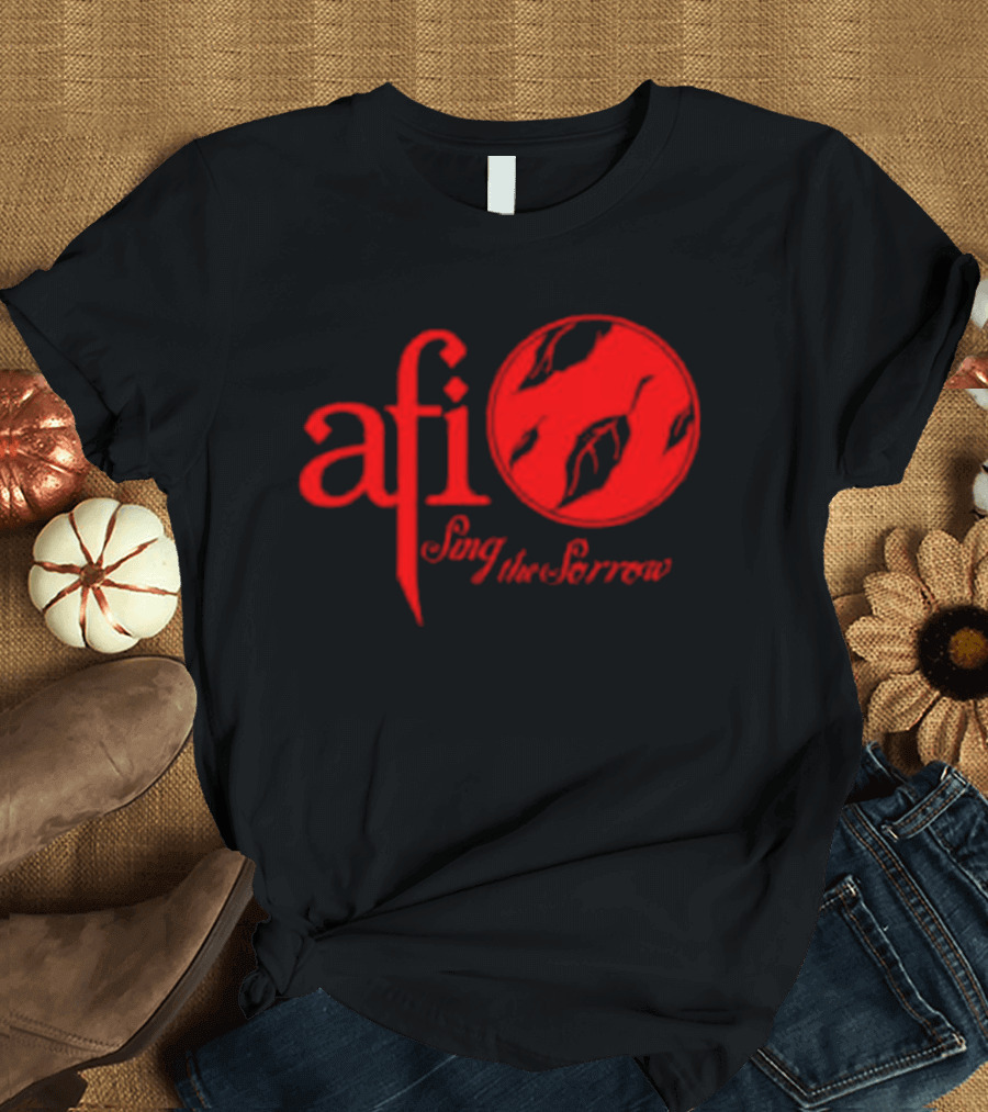 AFI Sing The Sorrow Red Logo And Globe T-Shirt