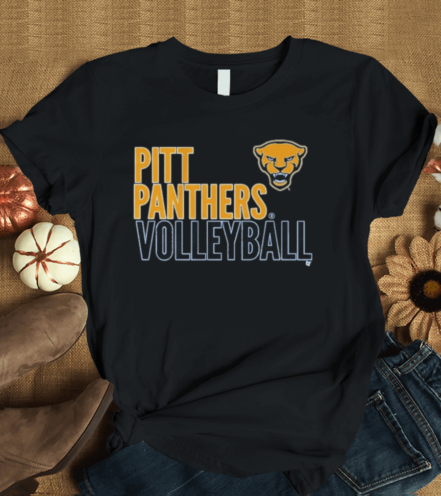 Pitt Panthers Volleyball Team Spirit Panther Head T-Shirt