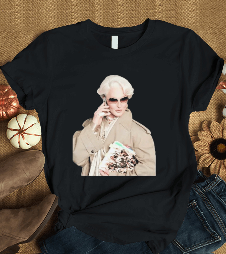 Miranda Priestly Iconic Fashion Boss With Sunglasses And Phone T-Shirt