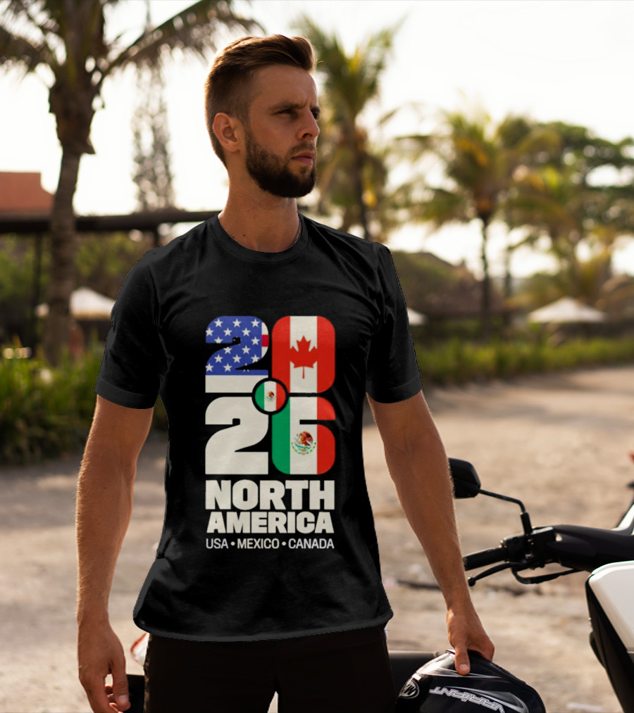 FIFA World Cup 2026 North America USA Mexico Canada Flags T-Shirt