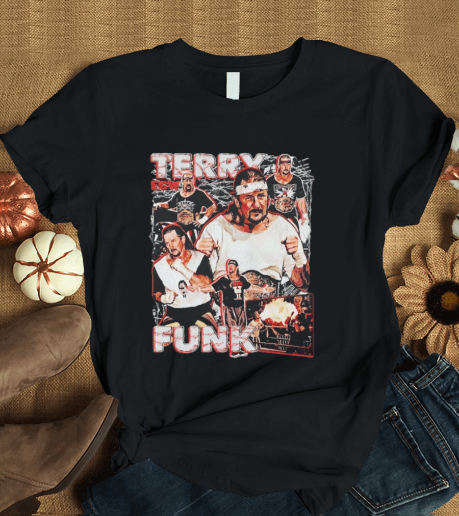 Terry Funk ECW Wrestling Collage T-Shirt