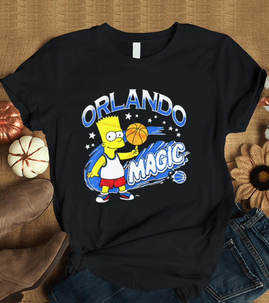 Bart Simpsons Orlando Magic NBA Basketball Cartoon T-Shirt