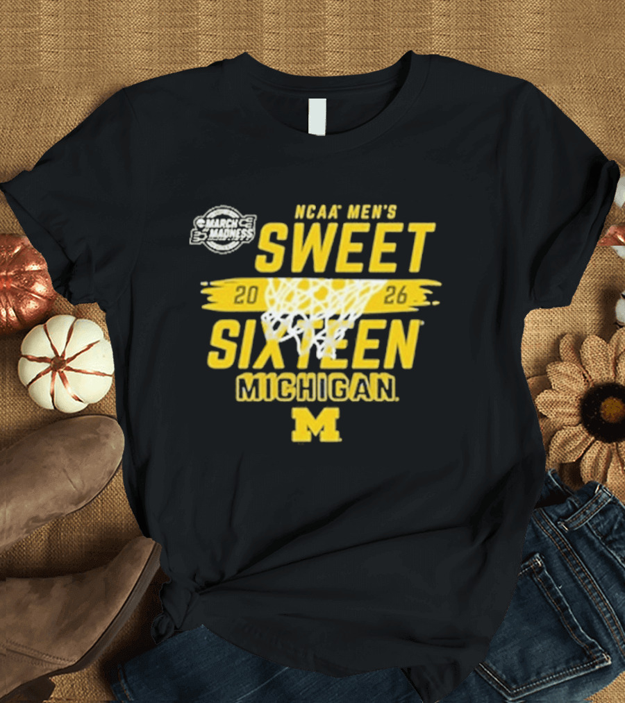 Michigan Wolverines NCAA Men's Basketball Sweet 16 2026 T-Shirt