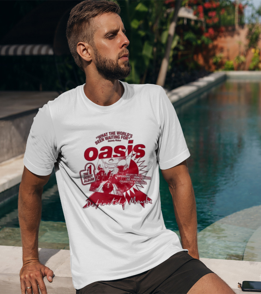 Oasis Definitely Maybe What The World's Been Waiting For Number 1 Debut Album T-Shirt