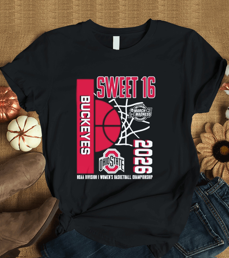 Ohio State Buckeyes 2026 Sweet 16 NCAA Division I Women's Basketball March Madness Championship T-Shirt