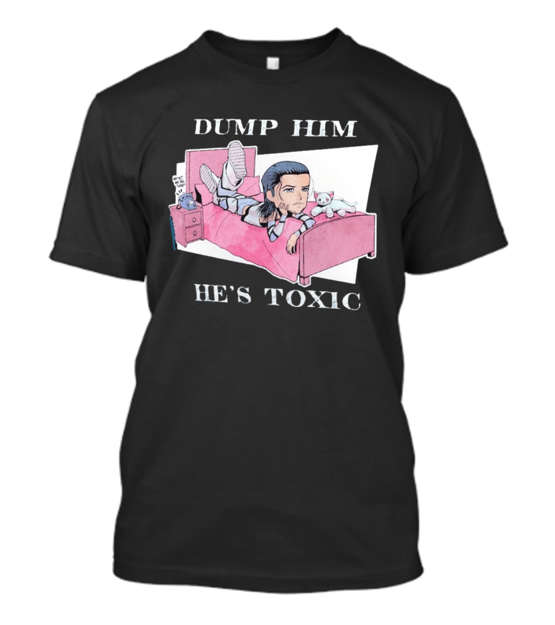 Dump Him He's Toxic Cartoon Kit Wilson WWE T-Shirt