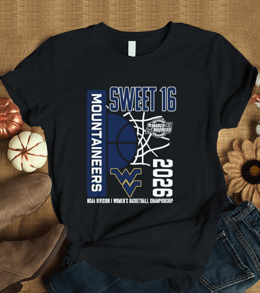 West Virginia Mountaineers 2026 NCAA Women's Basketball Sweet 16 Championship T-Shirt