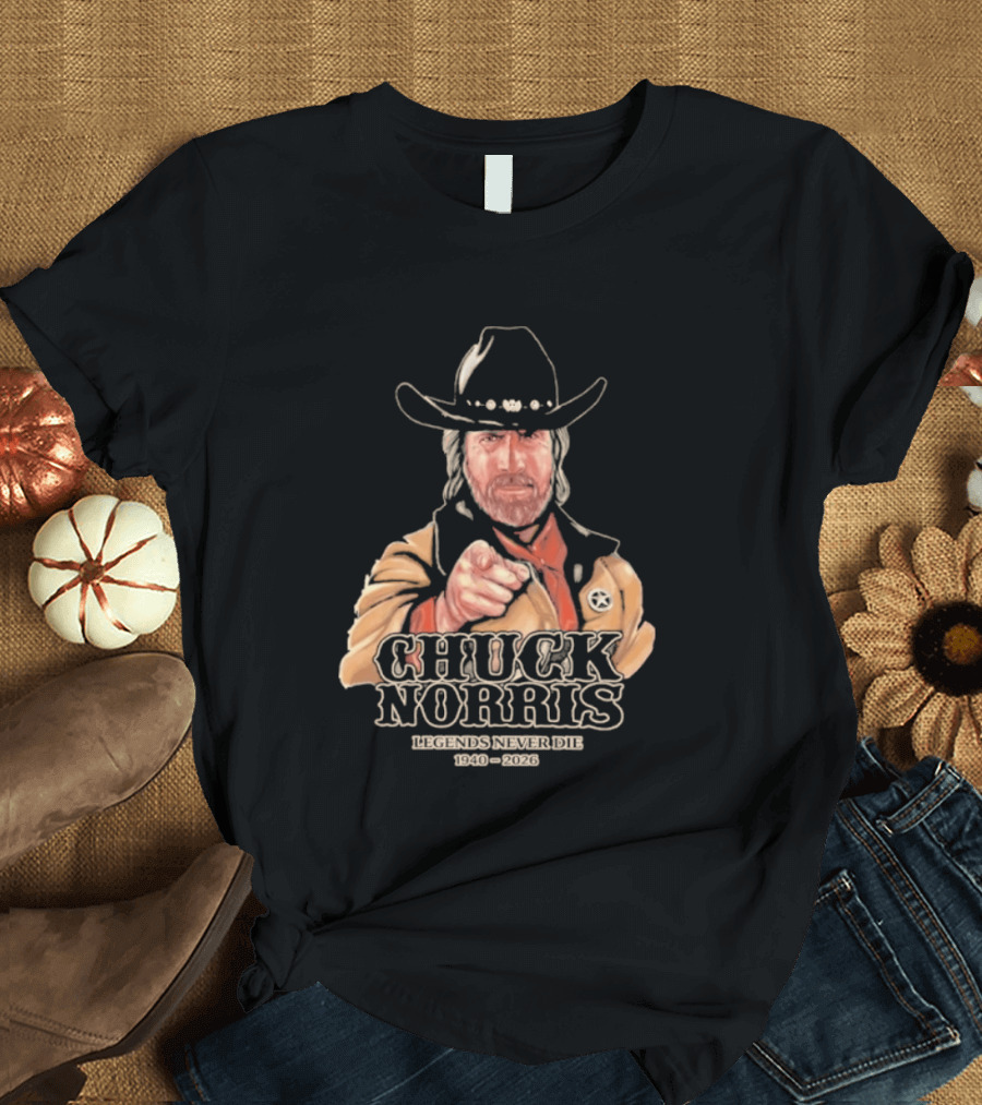 2026 Chuck Norris Legends Never Die 1940 2026 T-Shirt