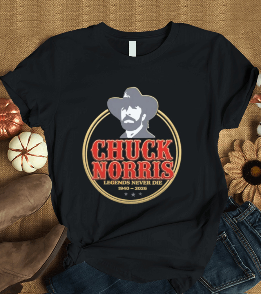 Chuck Norris Legends Never Die 1940 2026 T-Shirt