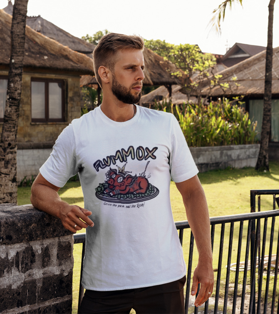 Flummox Serve The Pork Eat The Rich Pig With Money And Crown T-Shirt