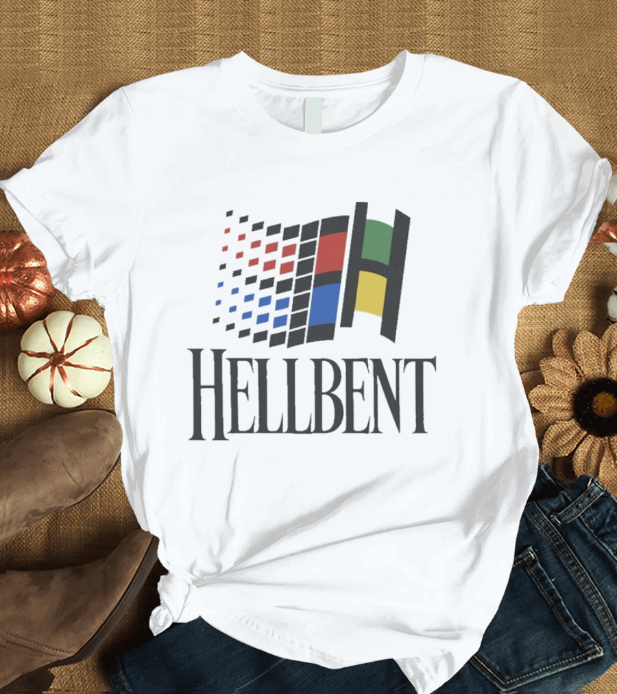 Hellbent Records Retro Pixelated Windows T-Shirt