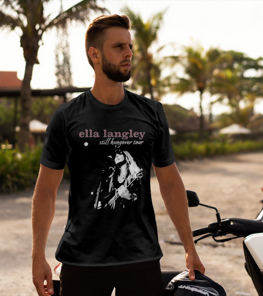 Ella Langley Still Hungover Tour Pink Textual T-Shirt