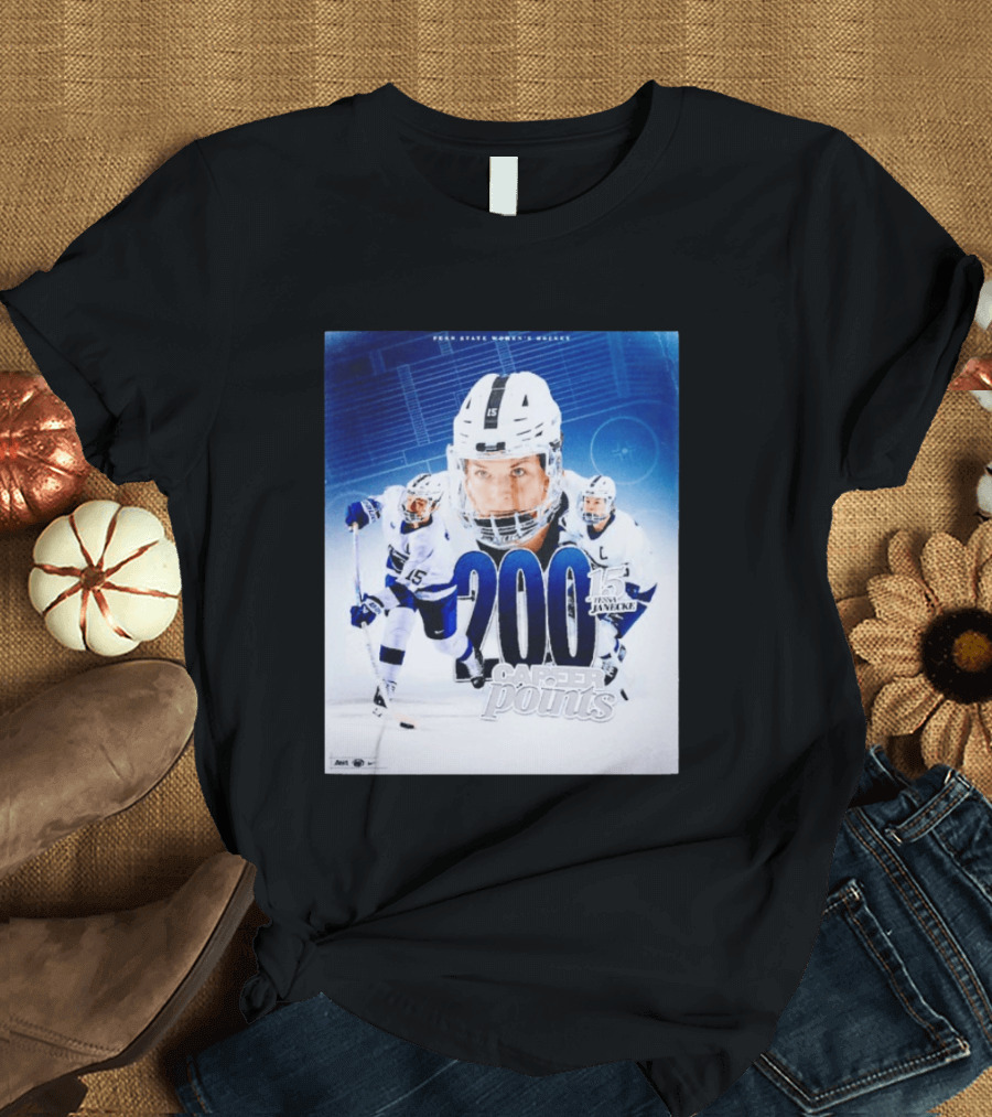 Penn State Women's Hockey Tessa Janecke 200 Career Points T-Shirt