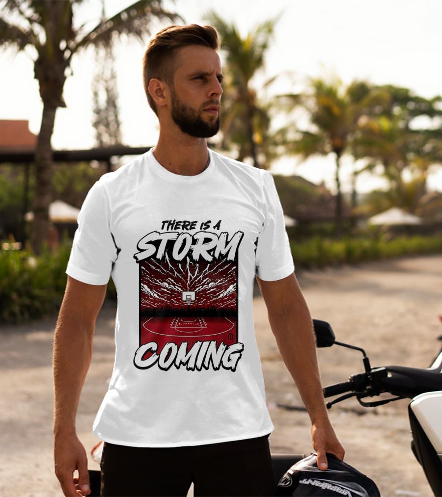 There Is A Storm Coming Basketball Court Thunderstorm Sky T-Shirt