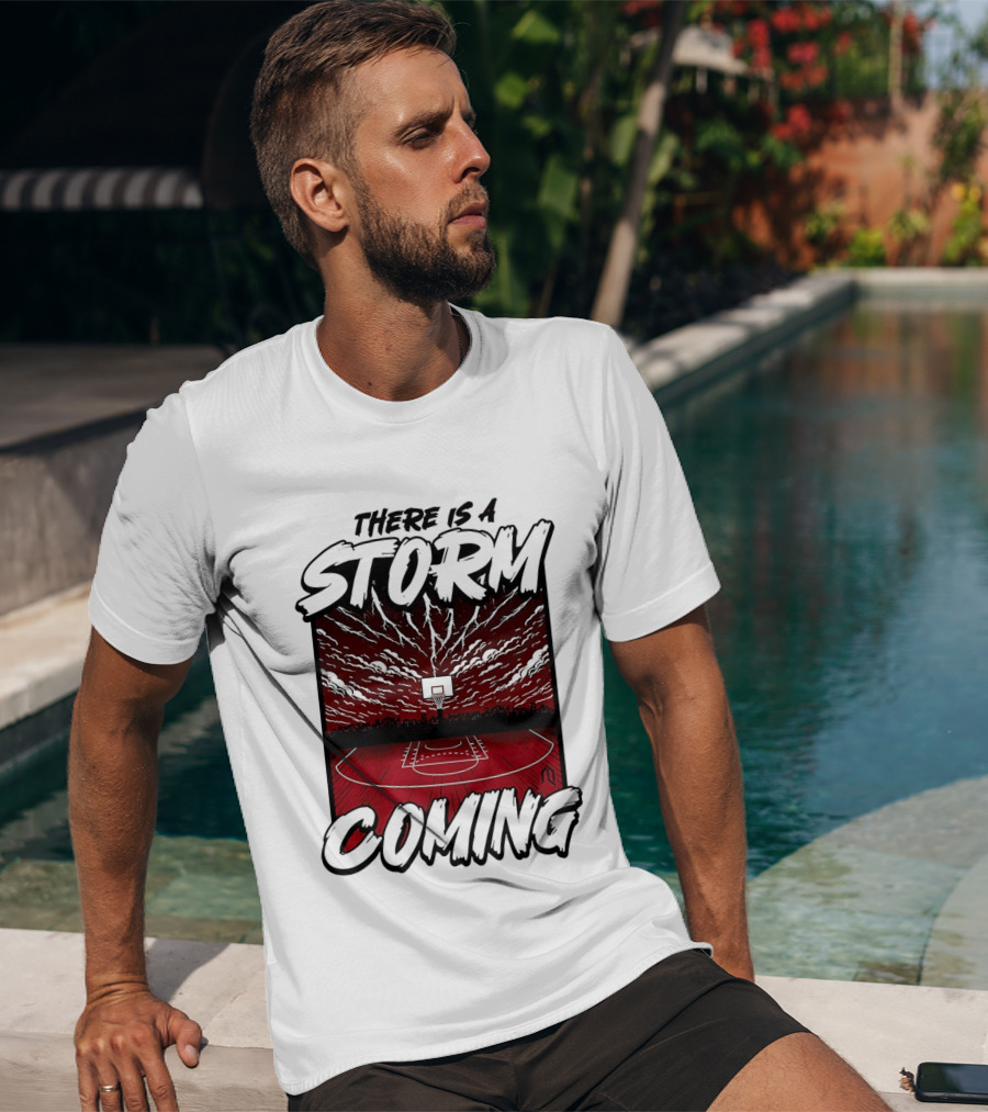 There Is A Storm Coming Basketball Court Thunderstorm Sky T-Shirt