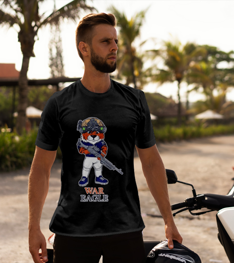 Auburn Tigers Aubie War Eagle Military Helmet Night Vision T-Shirt