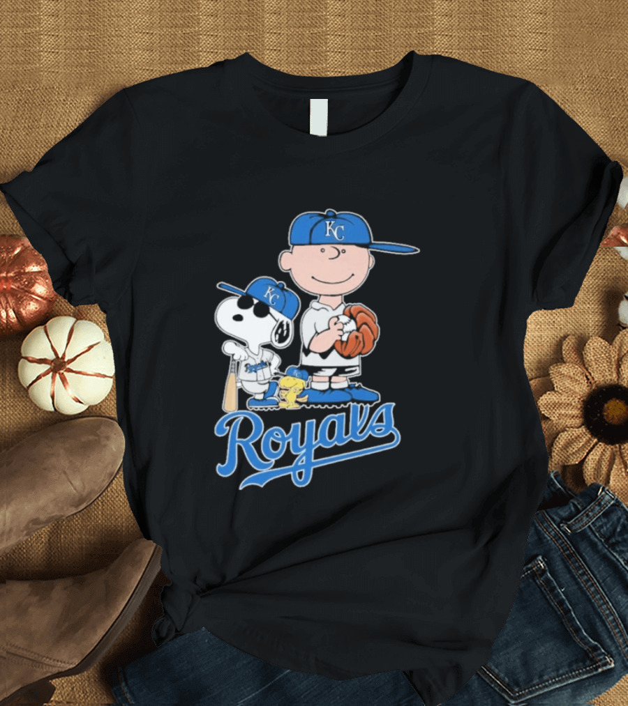 2026 Royals Snoopy Charlie Brown Kansas City Baseball T-Shirt