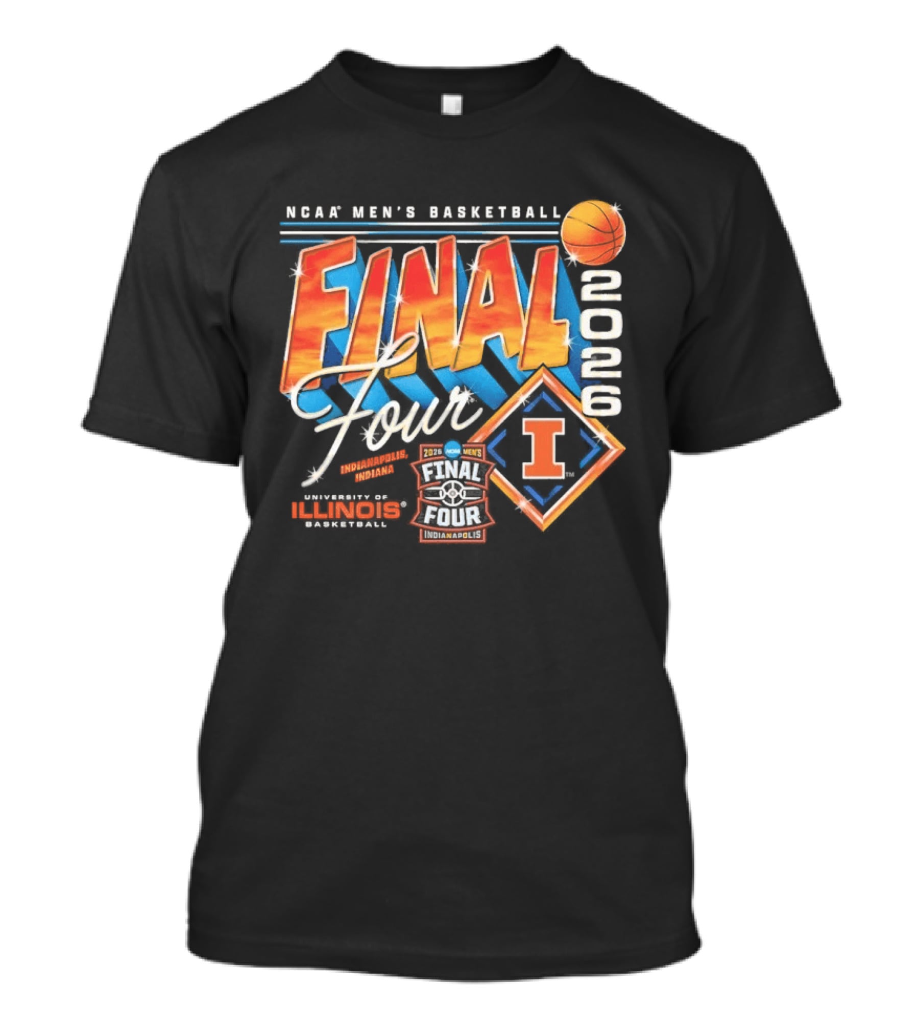 Illinois Fighting Illini NCAA Men's Basketball Final Four 2026 Indianapolis T-Shirt