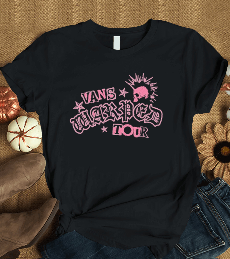 Vans Warped Tour Pink Punk Mohawk Stars T-Shirt