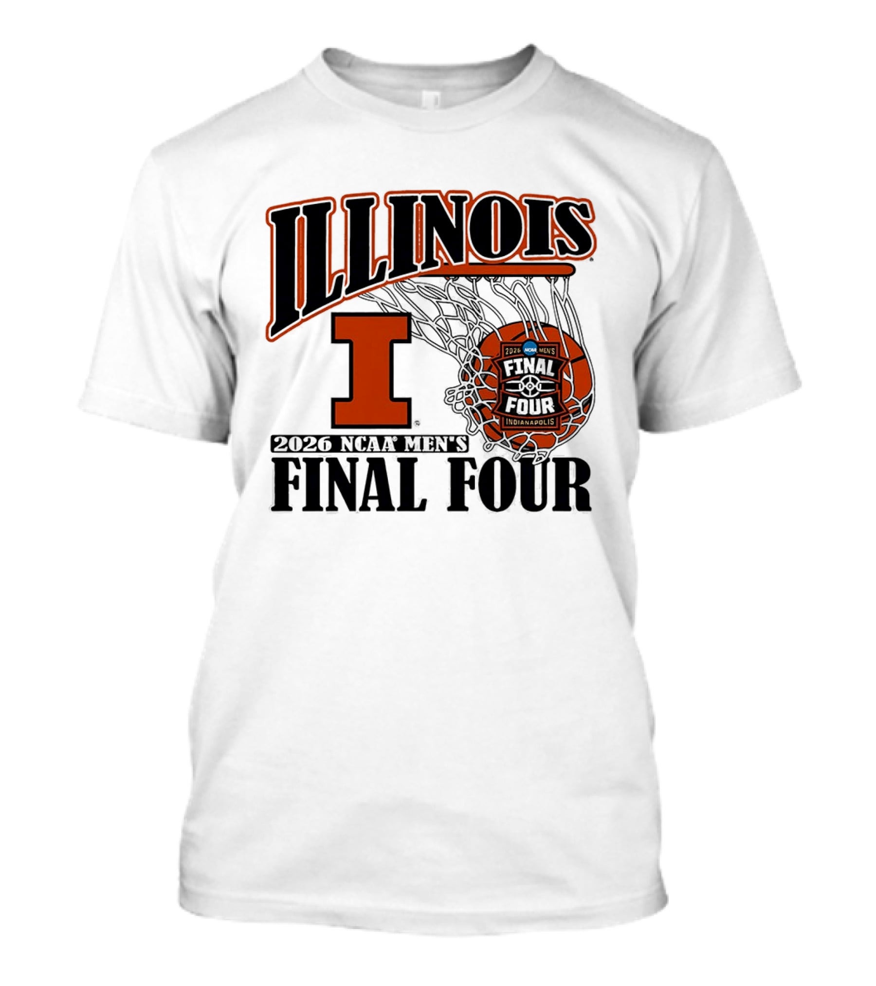 Illinois Fighting Illini Basketball NCAA Men's Final Four 2026 Indianapolis T-Shirt