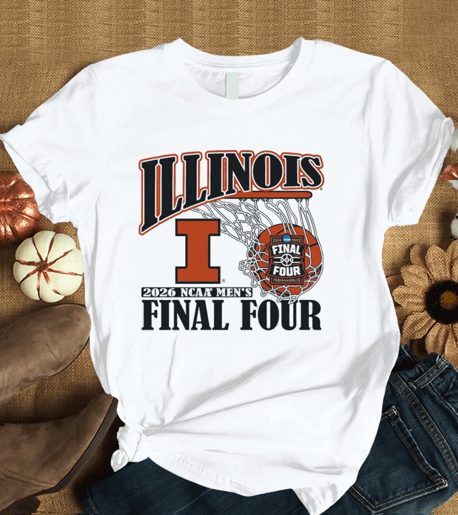 Illinois Fighting Illini Basketball NCAA Men's Final Four 2026 Indianapolis T-Shirt