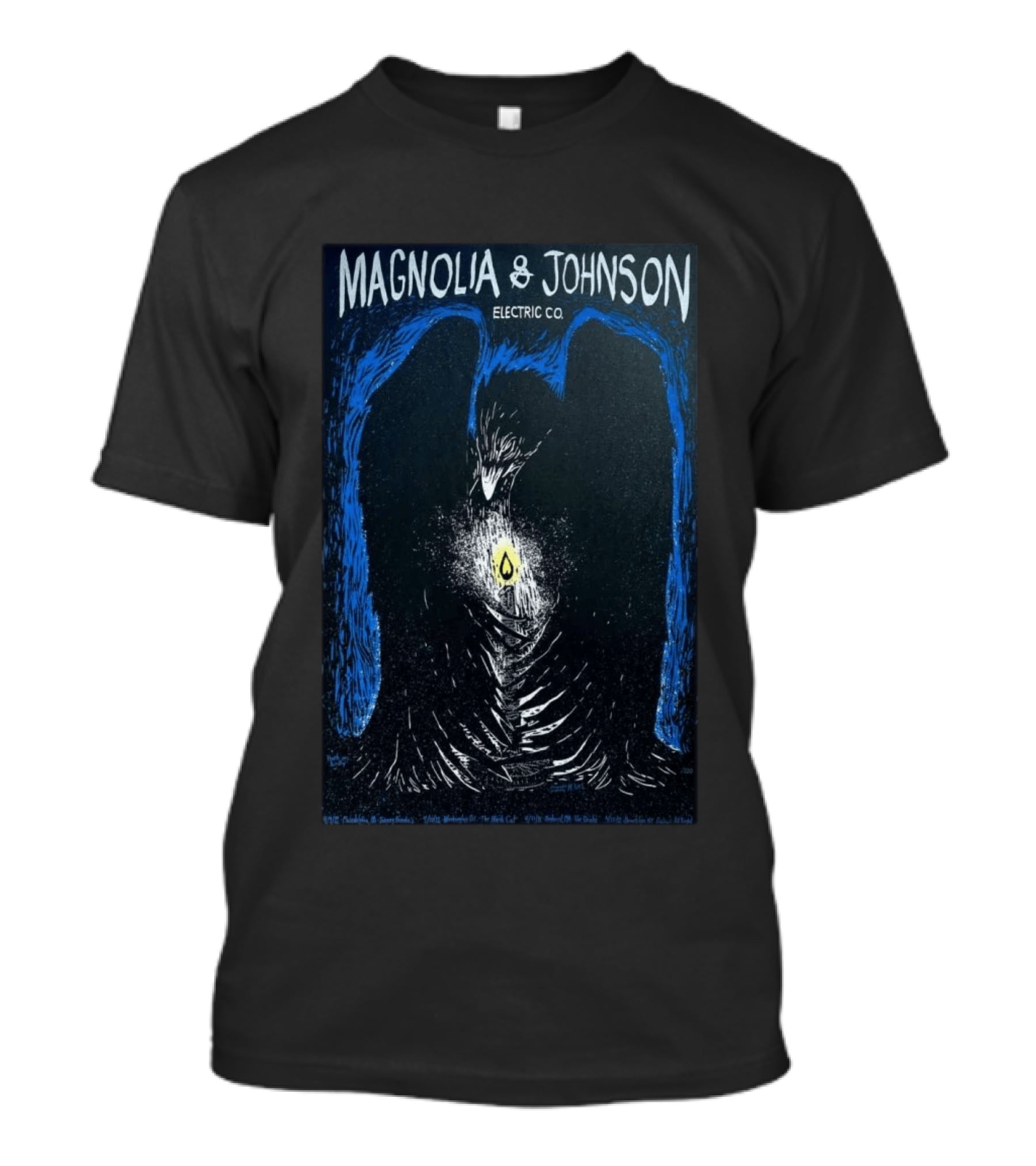 Magnolia And Johnson Electric CO Tour 2026 Mystical Bird With Candle T-Shirt