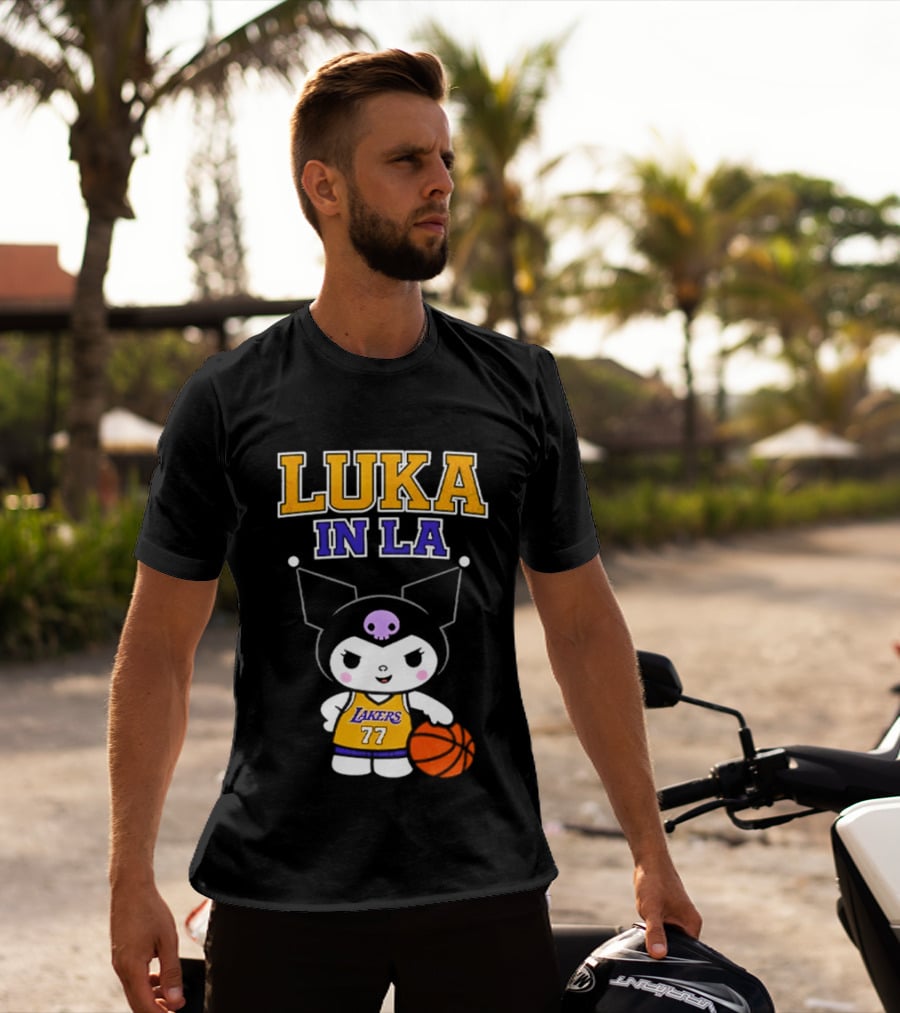 Kuromi Lakers Luka In LA #77 Basketball T-Shirt