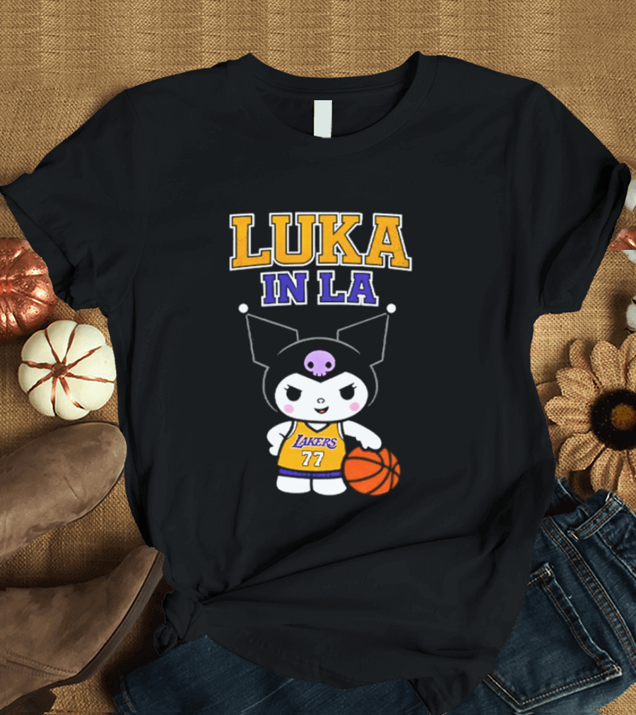 Kuromi Lakers Luka in LA #77 Basketball T-Shirt