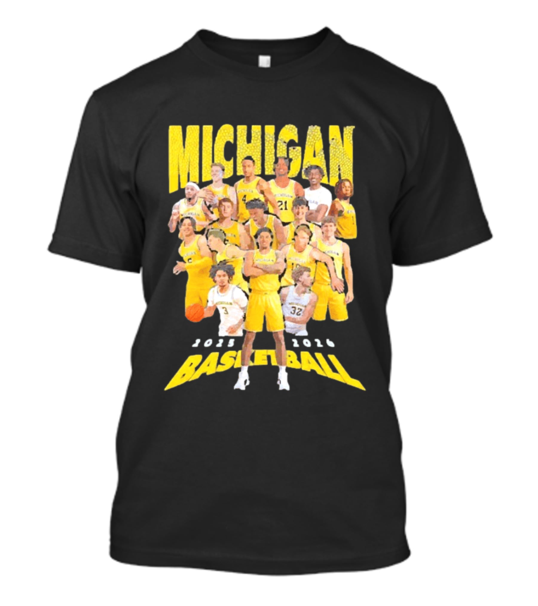 Michigan Wolverines 2025 2026 Basketball Team Members T-Shirt